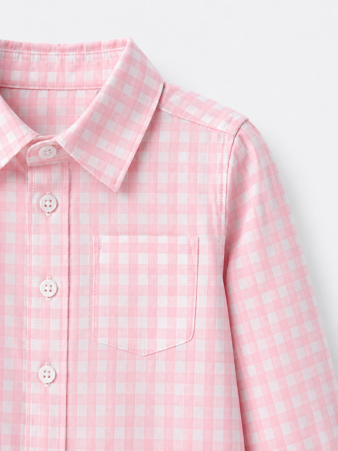 Pink Gingham Button-Up