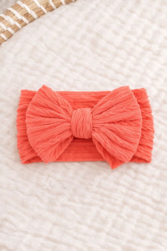 Coral Bow Headband