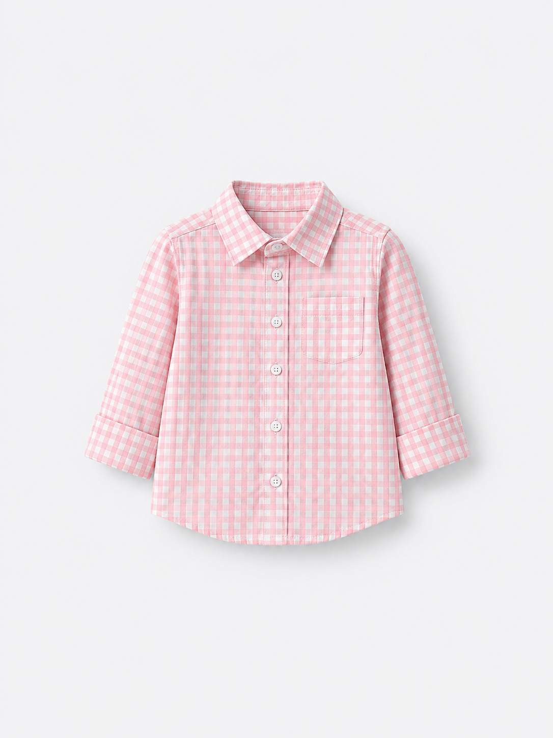 Pink Gingham Button-Up