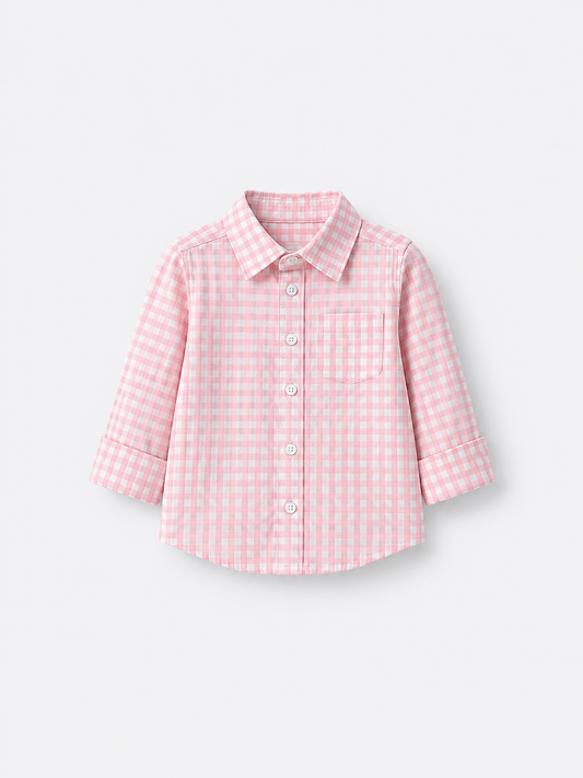 Pink Gingham Button-Up