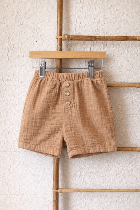 Neutral Muslin Shorts