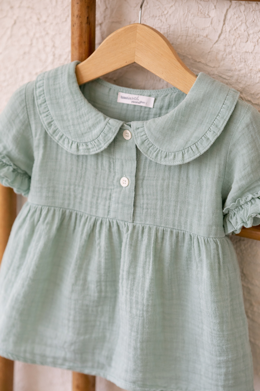 Sage Breeze Collar Top