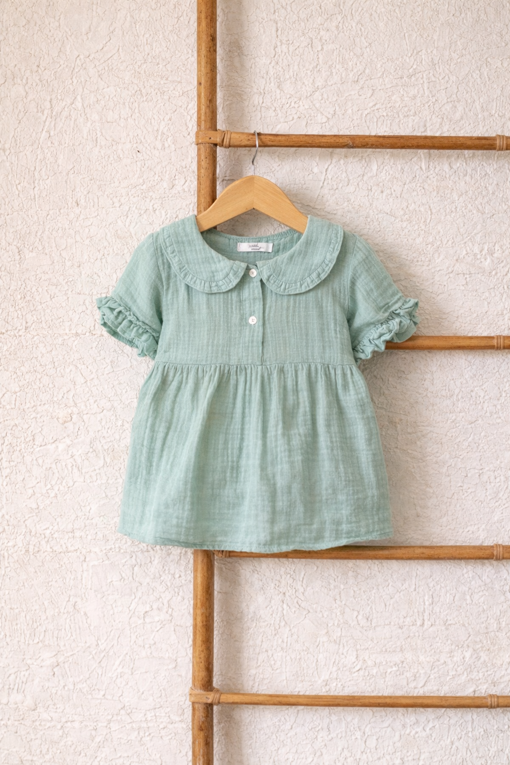 Sage Breeze Collar Top